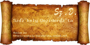 Székely Dezideráta névjegykártya