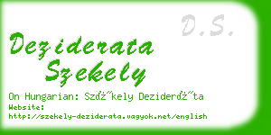 deziderata szekely business card